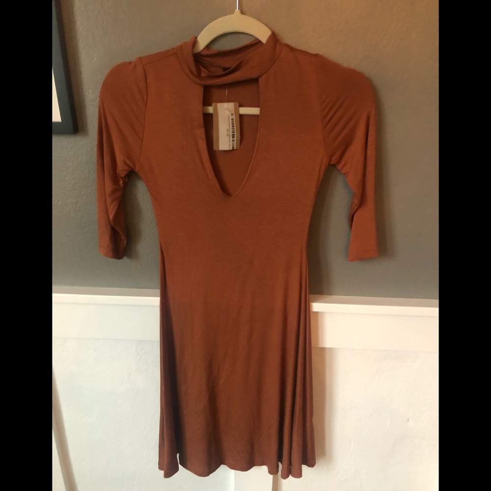 Brown stretch dress
